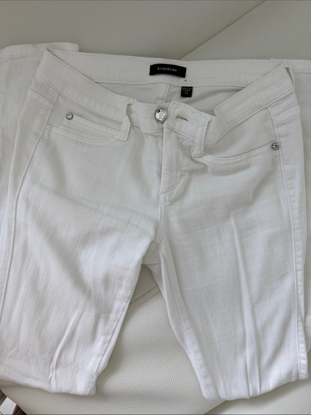 bebe Cristal’s White Skinny Women's Jeans